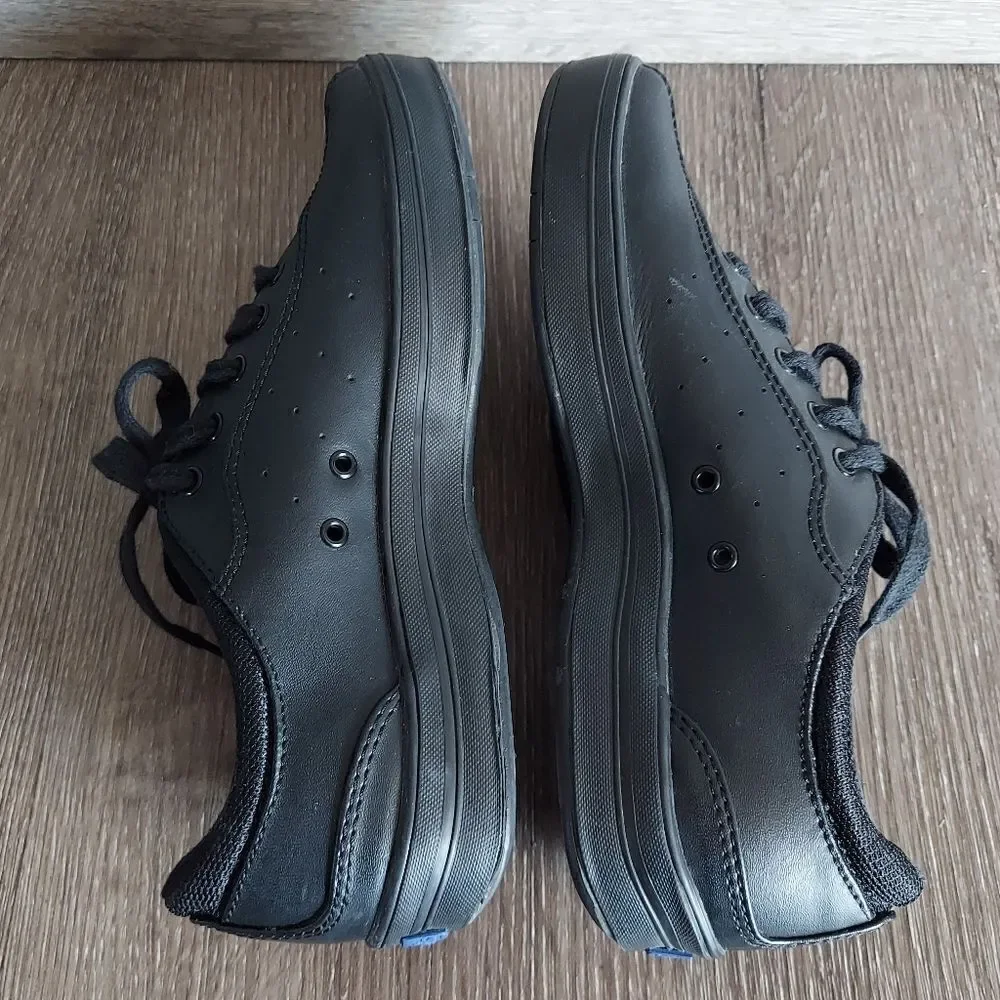Keds Women's Leather Lace Up Black Sneaker Shoe Size 6